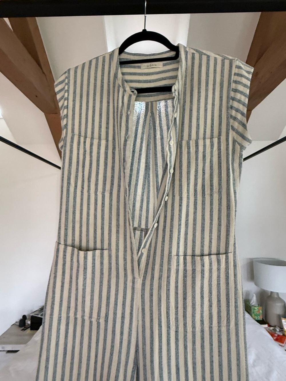 Doen Biarritz striped raw silk jumpsuit - Picture 4 of 6